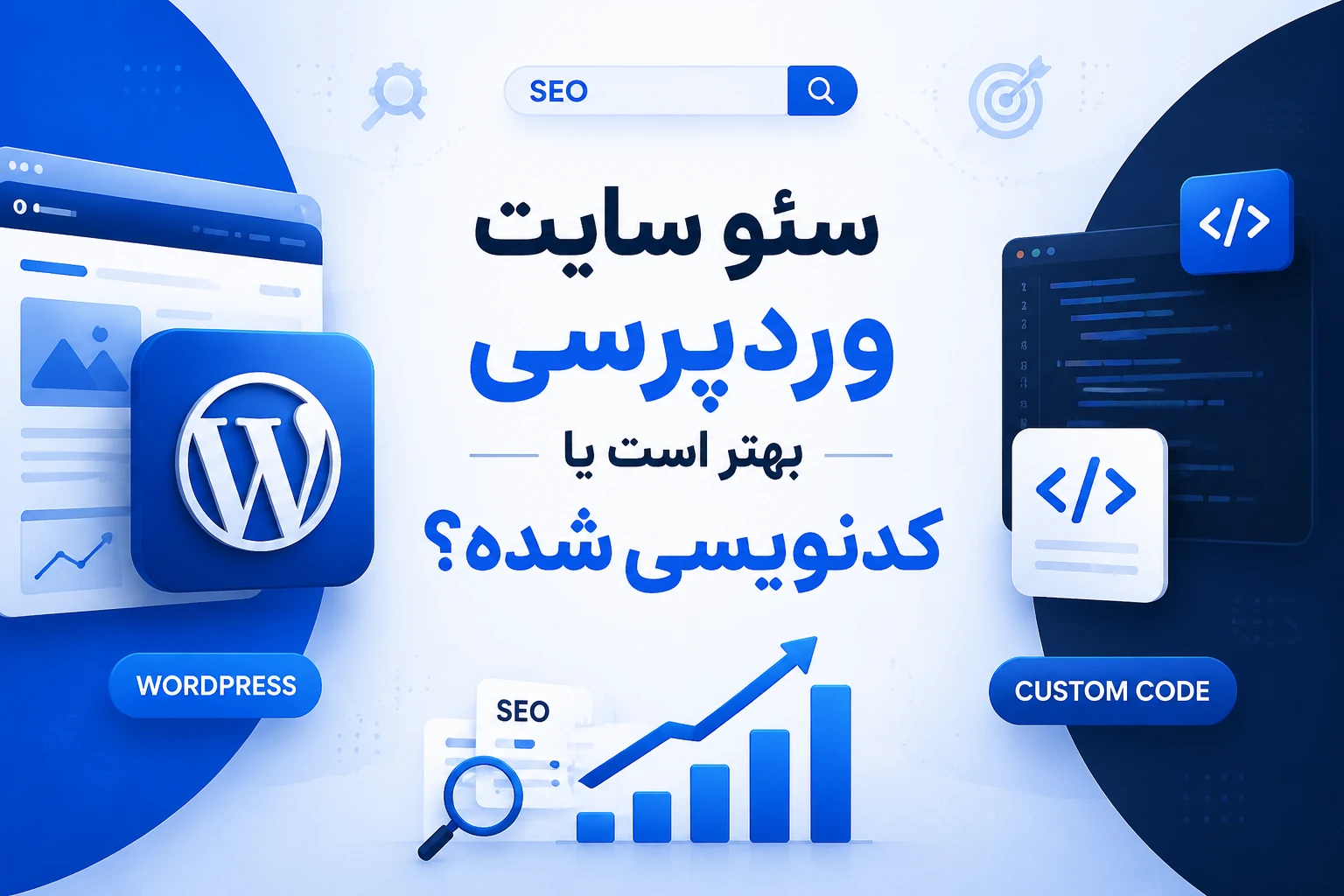 uweb247.com-wordpress-vs-custom-site-seo سئو سایت وردپرسی یا کدنویسی شده در یو وب